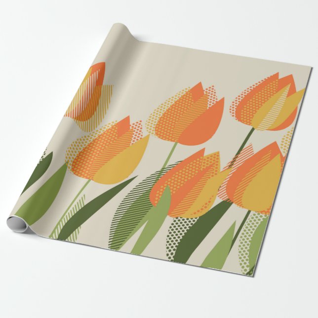 Papel De Presente tulipa amarela (Desenrolado)
