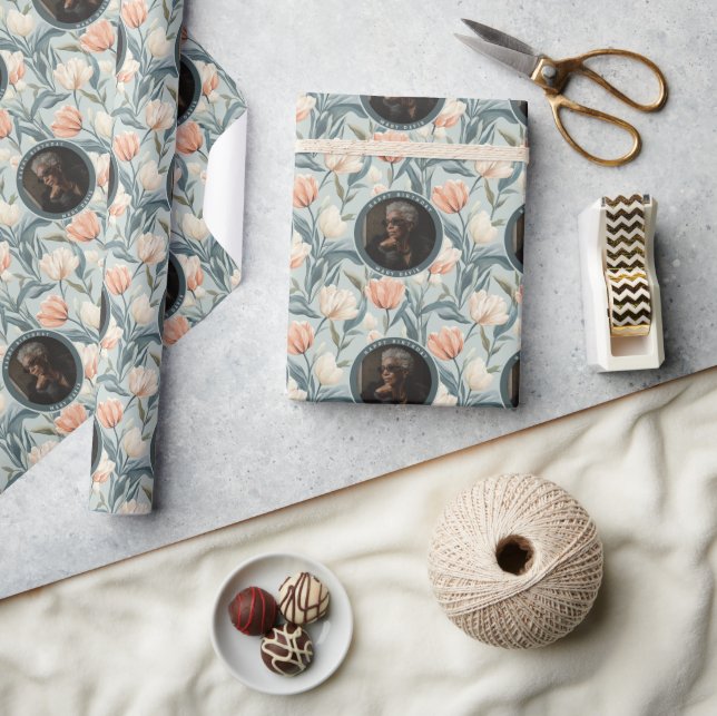 Papel De Presente Tulipa da Moda Flor de Primavera Aniversário (Artesanato)