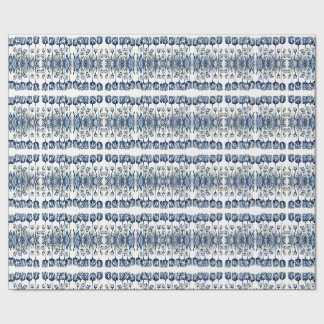 Papel De Presente Tulipas em Azul de Delft