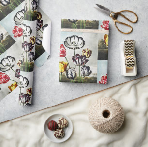 Papel De Presente Tulipas Multicolor em Estilo Regency Mal-humorado