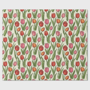 Papel De Presente Tulipas vermelhas Design