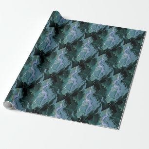 Papel De Presente Turbulência Azul - Arte Abstrato