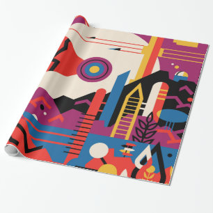 Papel De Presente Turismo de espaço retro dos locais históricos de