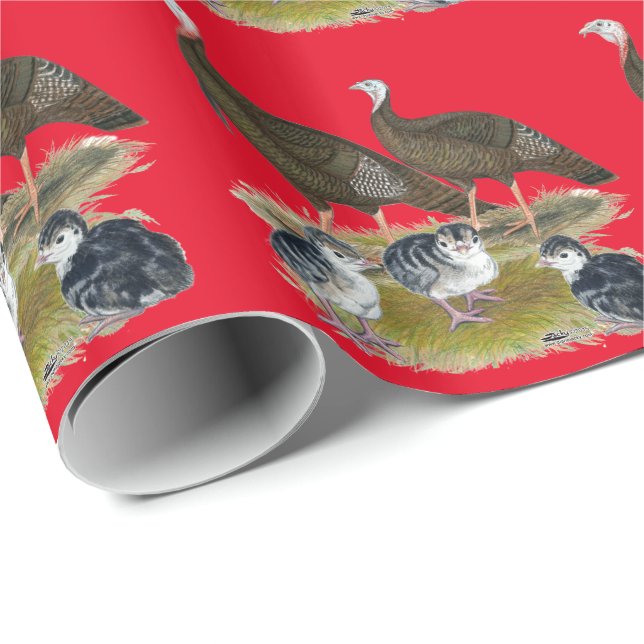 Papel De Presente Turkeys East Wild Family (Ponta do rolo)