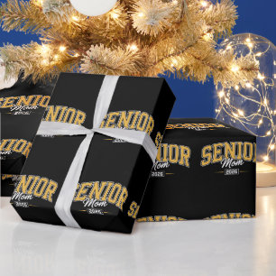Papel De Presente Turma De 2026 Mãe Sênior Dourado Amarelo Graduação