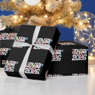 Papel De Presente Turma de Formatura de 2026 Laço Floral Graduado 26