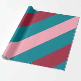 Papel De Presente Turma, Teal, e Diagonal Rosa Stripados | Qualquer