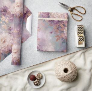 Papel De Presente Turquesa Dourada Branca Roxo