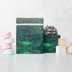 Papel De Presente Turquesa e Cubos de Gelo Artístico Verde