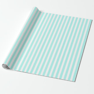 Papel De Presente Turquesa e listras doces brancas