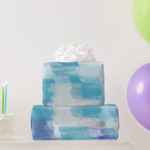 Papel De Presente Turquesa Moderna e Cinza Aquarela Abstrato