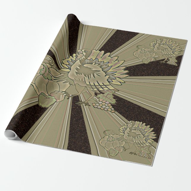 Papel De Presente Turquia no Dia de Ação de Graças - (Desenrolado)