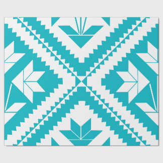 Papel De Presente Turquoise Floral Quilt Wrapping Paper