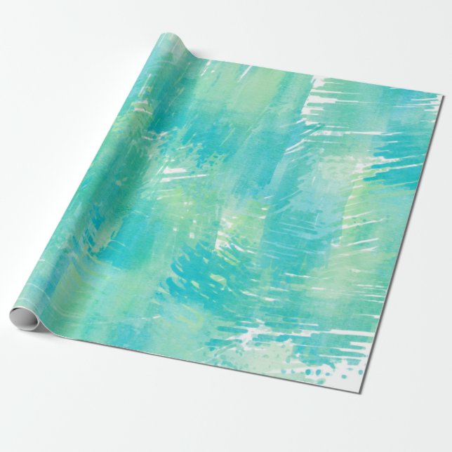 Papel De Presente Turquoise Mint Abstrato (Desenrolado)