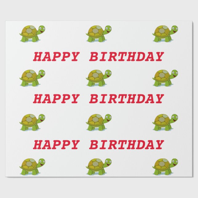Papel De Presente Turtle Birthday (Aberto)