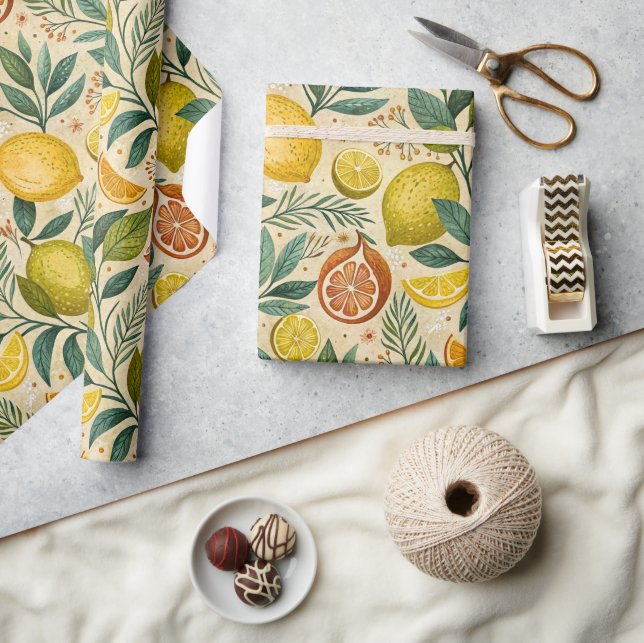 Papel De Presente Tuscan Lemon Grove Gift  (Artesanato)