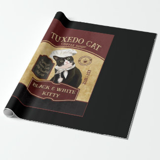 Papel De Presente Tuxedo Cat Coffee