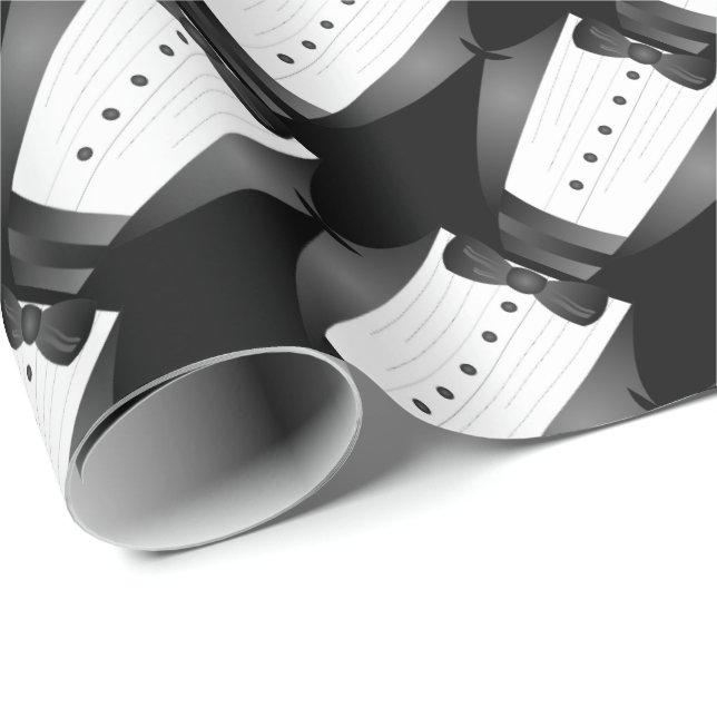 Papel De Presente Tuxedo preto do Padrinho de casamento da Equipe de (Ponta do rolo)