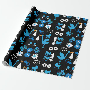 Papel De Presente Twin Boy Stalk Delivery Blue