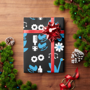 Papel De Presente Twin Boy Stalk Delivery Blue