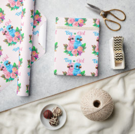 Papel De Presente Twins de Papagaio Bebês