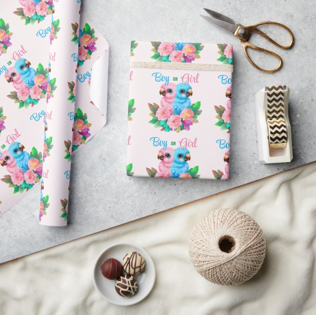 Papel De Presente Twins de Papagaio Bebês (Artesanato)