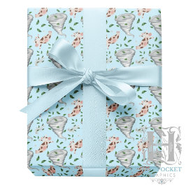 Papel De Presente Twisters Tornado Gift Wrapping Paper - Blue