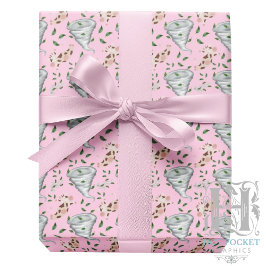 Papel De Presente Twisters Tornado Gift Wrapping Paper - Pink