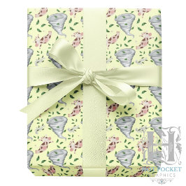 Papel De Presente Twisters Tornado Gift Wrapping Paper - Yellow