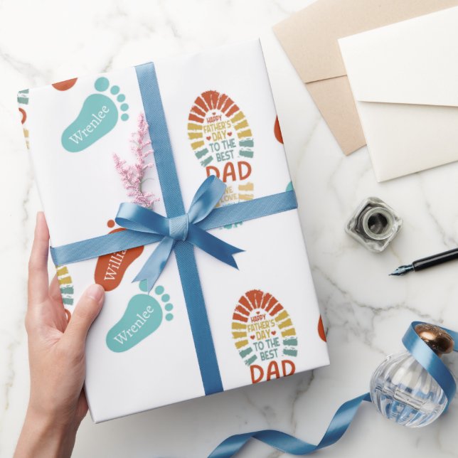 Papel De Presente Two Footsteps Fatrhers Day Wrapping Paper (Presentear)