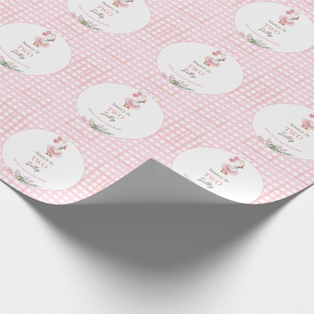 Papel De Presente Two Silly Goose 2nd Birthday Pink  (Ponta)