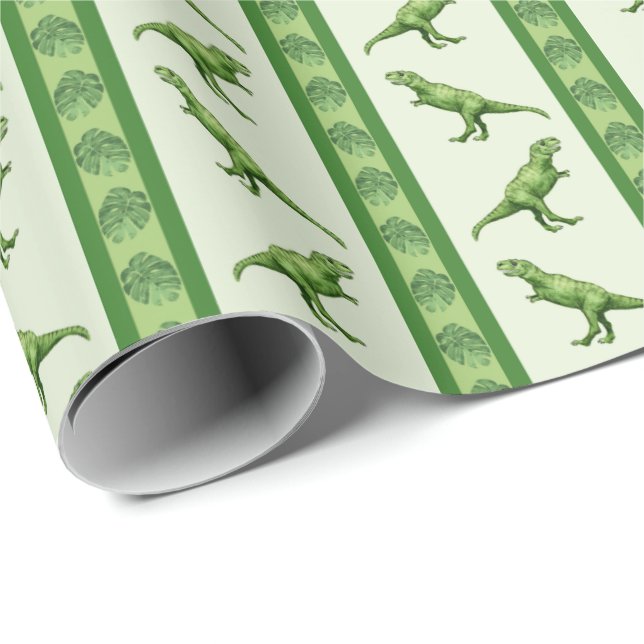 Papel De Presente Tyrannosaurus Rex Stripe (Ponta do rolo)