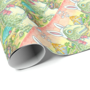 PAPEL DE PRESENTE TYRANNOSAURUS T REX, PAPEL DE EMBALAGEM DE PÁSCOA