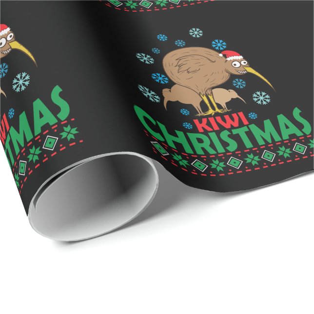 Papel De Presente Ugly Christmas mit Kiwi Vogel aus Neuseeland (Ponta do rolo)