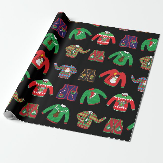 Papel De Presente Ugly Sweater, Feriado de Natal (Desenrolado)