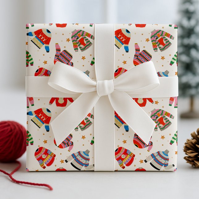 Papel De Presente Ugly Sweaters Small-scale Holiday Wrapper Paper (Criador carregado)