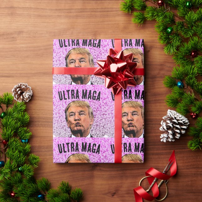 PAPEL DE PRESENTE ULTRA MAGA TRUMP CHRISTMAS KISS (Presente de Natal)