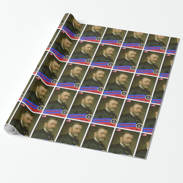 Papel De Presente Ulysses S. Grant Baseball Card (Desenrolado)