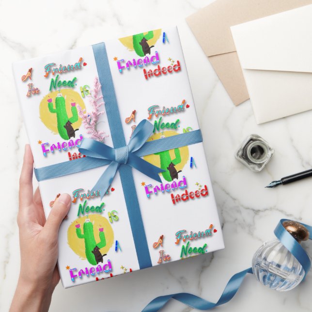 Papel De Presente Um Amigo na Necessidade é um Amigo de Verdade (Presentear)