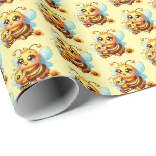 Papel De Presente Um bebê bonito vê chá personalizável