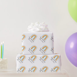 Papel De Presente Um belo arco-íris colorido costurado Aniversário