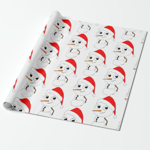 Papel De Presente um boneco de neve chibi