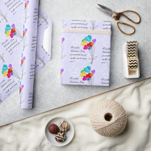 Papel De Presente Um buquê de balões de papel cardíaco (Artesanato)