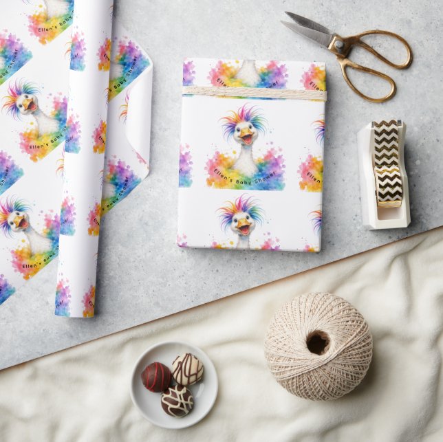 Papel De Presente Um Chuveiro de Bebê Arco-Íris de um Ganso Tolo (Artesanato)