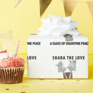 Papel De Presente Um copo de paz namorados.