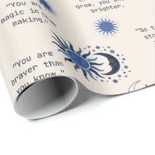 Papel De Presente Um design celestial sonhador de bebê
