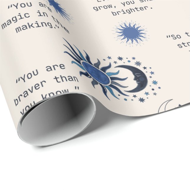 Papel De Presente Um design celestial sonhador de bebê (Ponta do rolo)