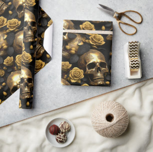 Papel De Presente Um design da série A Skull and Roses 8