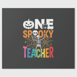 Papel De Presente Um Design de Halloween de Professor Assustador_1