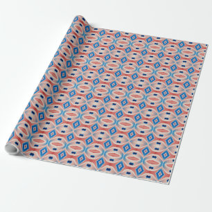 Papel De Presente Um design de padrão clássico de tendência multicol